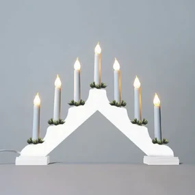 Adventný svietnik s ťahanou žiarovkou LED Filament, biela