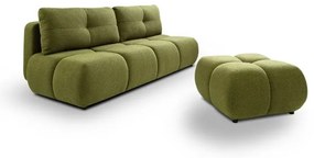 Rozkladacia trojmiestna pohovka NUORO so úložným priestorom, zelená