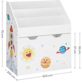 Regál na hračky 70x62,5x29,5cm Vesmír