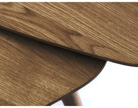 Hnedé konferenčné stolíky v súprave 2 ks v dekore duba 70x100 cm Adda – Unique Furniture