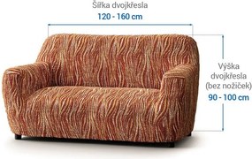 Bielastické poťahy UNIVERSO NOVÉ žíhané tehlové dvojkreslo (š. 120 - 160 cm)