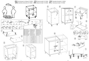 Dolná kuchynská skrinka VITO - 60x82x52 cm - dub medový