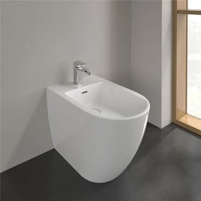 VILLEROY &amp; BOCH Subway 3.0 samostatne stojací bidet s otvorom, s prepadom, 370 x 600 mm, biela alpská, s povrchom CeramicPlus, 447100R1