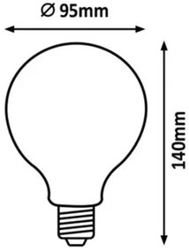 Rabalux SMD LED žiarovka matná E27 G95 8W 1055lm 4000K