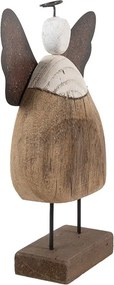 Dekorácia drevená figúrka anjel so srdiečkom Angel Rustic L - 20*6*25 cm