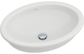 VILLEROY &amp; BOCH Loop &amp; Friends oválne zápustné umývadlo bez otvoru, s prepadom, 660 x 470 mm, biela alpská, 61553001