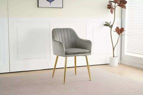 LuxuryForm DESIGN Stolička AUSTIN VELUR - SET - svetlo šedá