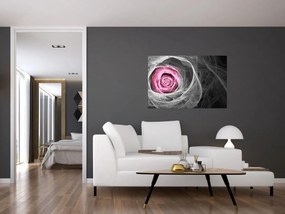 Obraz - Abstraktné ruže, fuchsiová (90x60 cm)