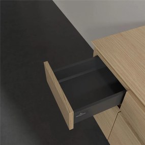 VILLEROY &amp; BOCH Legato závesná skrinka pod umývadlo na dosku (umývadlo v strede), 5 zásuviek, 1200 x 500 x 550 mm, Nordic Oak, B57800VJ