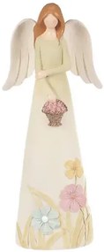 Anjel s košíkom kvetov 21 cm