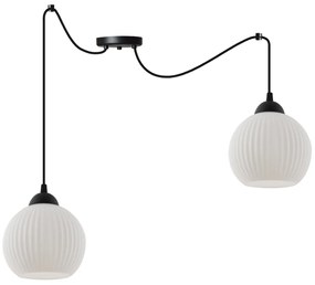 Závesné svietidlo Riffle Round Spider, 2x biele sklenené tienidlo, b