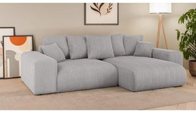 Svetlosivá menčestrová rozkladacia rohová pohovka s úložným priestorom (variabilný roh) Luma – Ropez