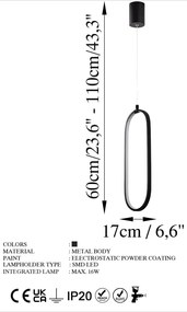 Čierne LED závesné svietidlo Can – Opviq lights