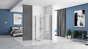 Rea Rapid Slide, sprchovací kút s posuvnými dverami 100(dvere) x 80(stena), 6mm číre sklo, chrómový profil, KPL-K5600
