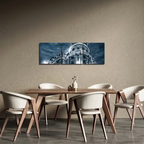 Obraz architektúry v tme (s hodinami) (90x30 cm)