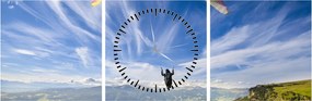 Obraz - Paragliding (s hodinami) (90x30 cm)