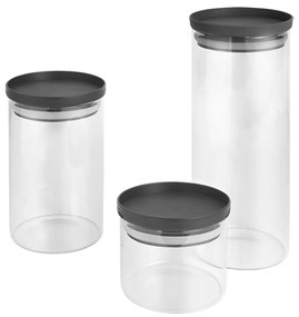 Sklenené dózy na potraviny v súprave 3 ks – Metaltex