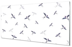 Nástenný panel  Vtáky s kvetinami 100x50 cm