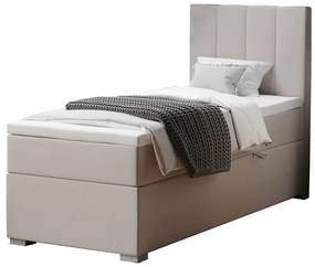 Boxspringová posteľ, jednolôžko, taupe, 90x200, pravá, BRED