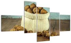 Obraz - orechy v pletenom koši