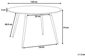 Okrúhly jedálenský stôl ⌀ 120 cm čierna/svetlé drevo BOVIO Beliani