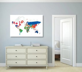 Obraz mapa vlajky krajín
