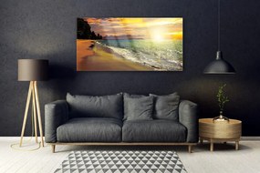 Obraz na akrylátovom skle Slnko pláž more krajina 120x60 cm