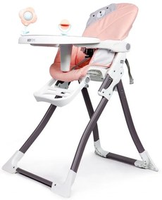 Ružová stolička na kŕmenie s medvedíkom