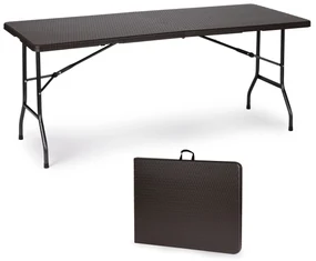 Skladací záhradný stôl 180 cm v ratanovom štýle