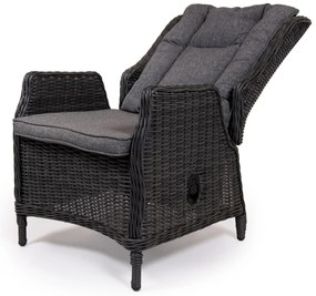 Ratanové polohovateľné kreslo KINGSMAN tmavosivé