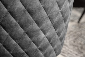 Euphoria tmavošedá zamatová otočná stolička