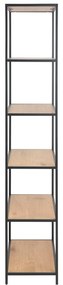 Regál v dekore duba v čierno-prírodnej farbe 77x185 cm Seaford – Actona