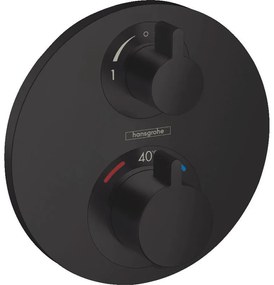 HANSGROHE Ecostat S termostat pod omietku pre 2 spotrebiče, s uzatváracím a prepínacím ventilom, matná čierna, 15758670