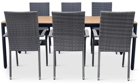 Záhradný jedálenský set Milano + 6x ratanová stolička Paris PREMIUM