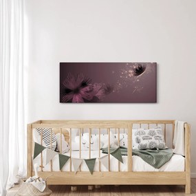 Obraz kvetu s motýľom (120x50 cm)