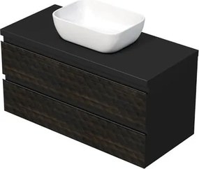 Kúpeľňová skrinka s krycou doskou SAT Cube Way 100x47,5x46 cm hnedá mat CUBE3D461002ZHKD