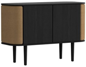Čierno-hnedá nízka komoda v dekore duba 109x75 cm Treasures – UMAGE