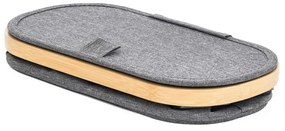 Úložný box G21 30 x 15 x 15 cm, bambusový s vekom, sivý