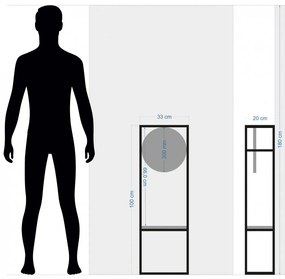 Štýlové dubové hodiny s robusným kovovým rámom 100 cm