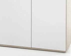 Komoda s policami/botník Manolo 136 cm, dub sonoma/biela