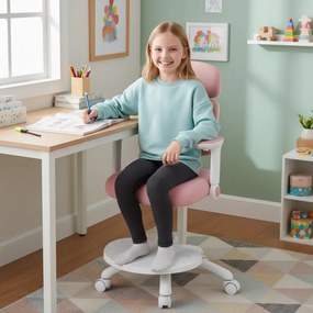 Detská rastúca stolička Neoseat KIDDY THREE — látka, ružová