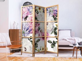Artgeist Japonský paraván - Floral Glade [Room Dividers] Japanese Veľkosť: 135x161