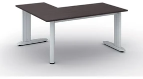 Rohový kancelársky písací stôl PRIMO FLEXIBLE 1600 x 1400 mm, wenge