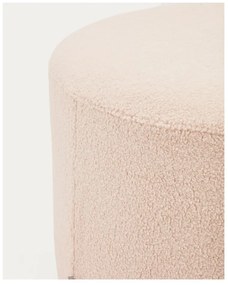 Svetloružový taburet z textílie buklé Kaeli – Kave Home