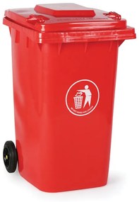 Plastová popolnica na triedený odpad 240 litrov, červená