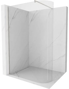 Mexen Kioto, sprchová zástena Walk-In 140 x 200 cm, 8mm číre sklo, brúsená oceľ profil, 800-140-101-97-06