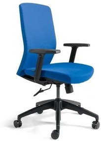 Kancelárska otočná stolička J2 Eco — látka, čierna / modrá S podhlavníkom