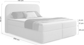 Kontinentálna posteľ Eleris 160x200 s úložným priestorom - béžová bouclé Quelle 03