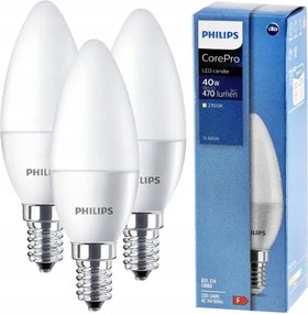 3x LED žiarovka E14 5W 470lm 94lm/w 2700k