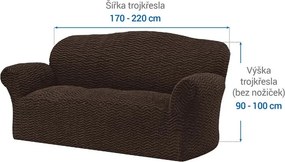 Bielastické poťahy CRISTINA tabaková trojkreslo (š. 170 - 220 cm)